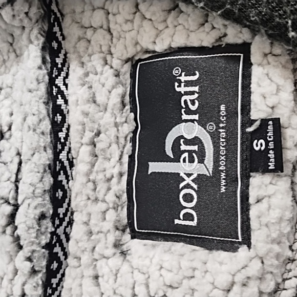 Quarter Zip Warm Soft Chunky Fleece Sweatshirt Pull over Grey & Black Over sized - Picture 8 of 9